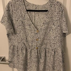 Dalmatian Cheetah Print Flowy Blouse